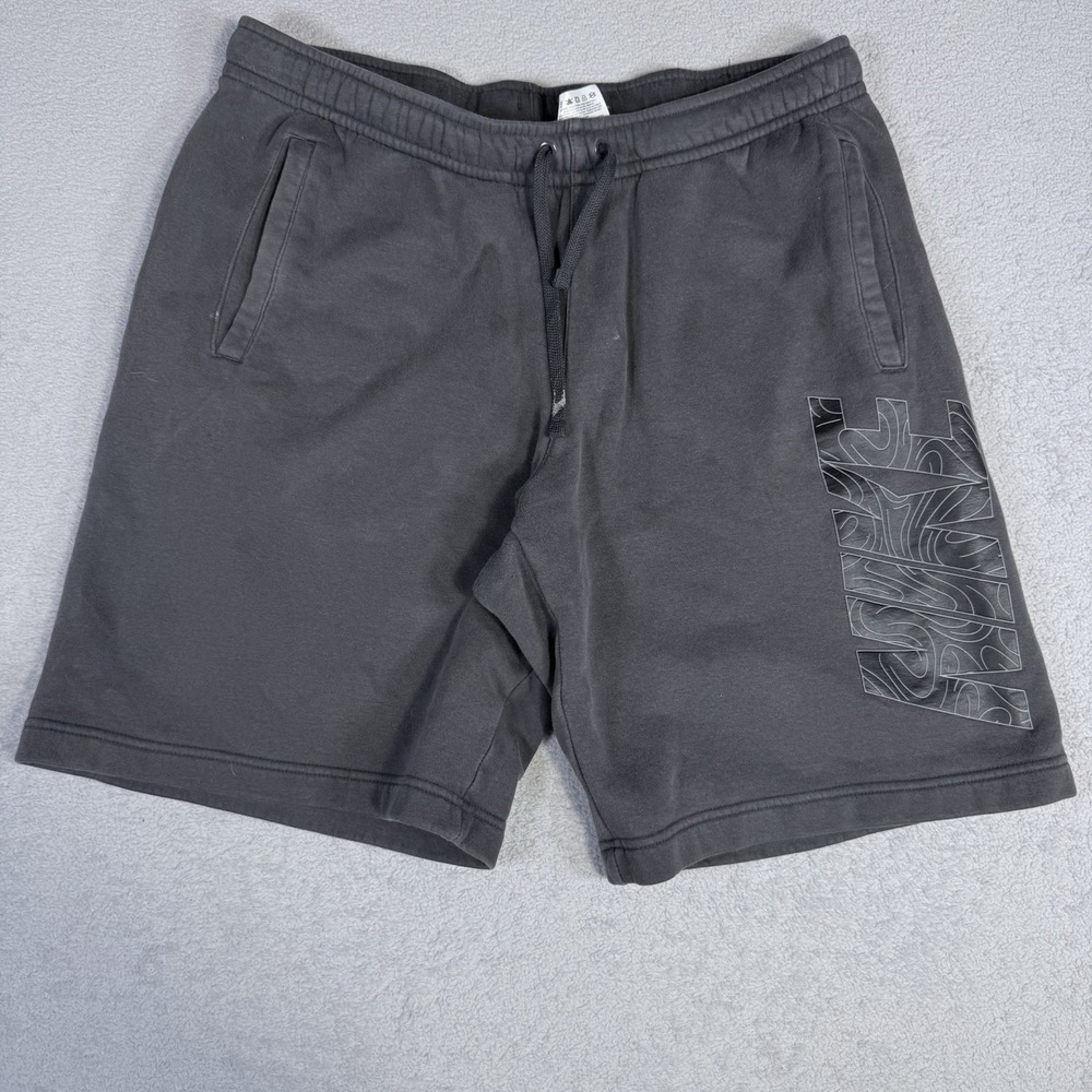 Nike NSW Fleece Shorts Men's L Dark  Gray Topography Graphic Gym Lounge